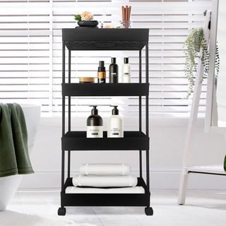 Carrito Almacenamiento Negro 3Alturas 62x38 NUEVO!