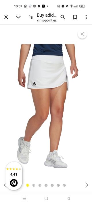 Falda Adidas blanca mujer pádel tenis