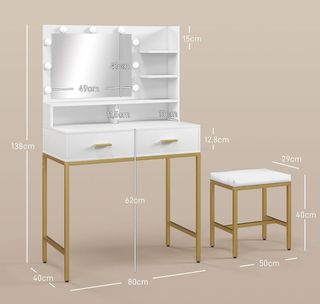 Tocador blanco dorado NUEVO