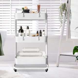 Carrito Almacenamiento 85x44x37 Cm Blanco NUEVO