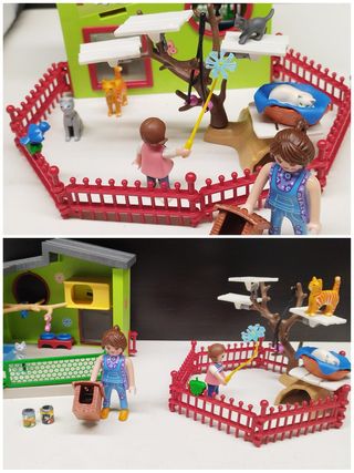 Pingüinos y refugio para gatos de playmobil