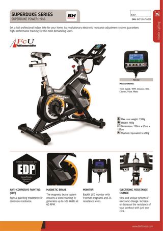 BH Fitness - bicicleta Indoor SuperDuke Power H946