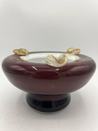 Posacenere violetto vetro murano