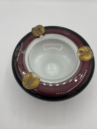 Posacenere violetto vetro murano