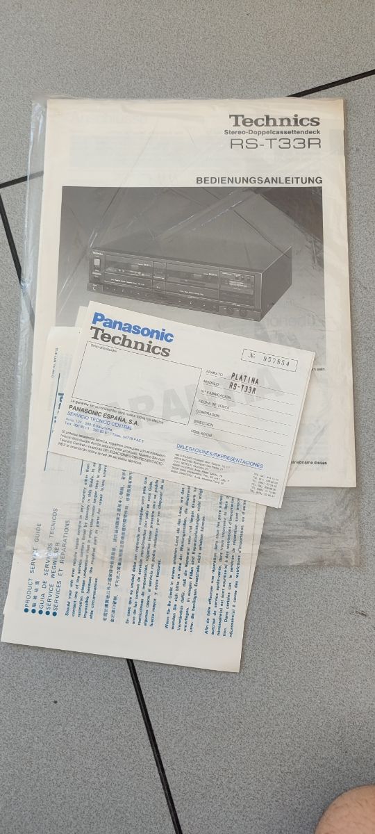 Pletina doble cassette technics RS-T33R