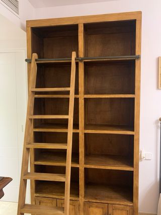 Estanteria con escalera rustica madera tropical