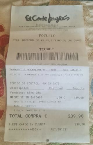 Redmi 12 5g en garantía