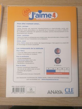 Libro J aime 4 Francés y libro de actividades.