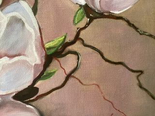 Cuadro pintura al óleo de Magnolias