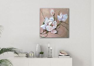 Cuadro pintura al óleo de Magnolias
