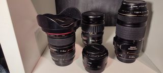 Canon EOS 5D MIII + 7D + Objetivos rango completo.