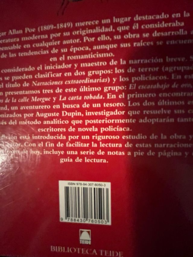 Libro lectura el escarabajo de oro y otros cuentos