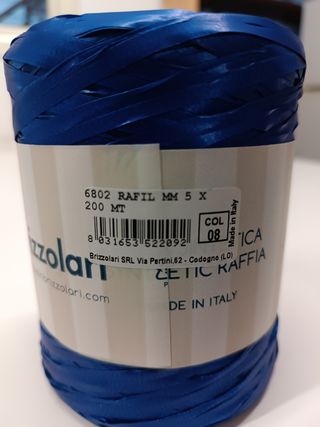 10 PZ Rafia sintetica blu.