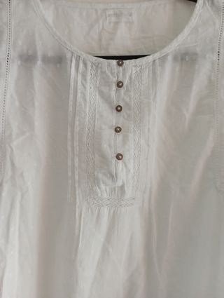 Blusa blanca niña Brotes
