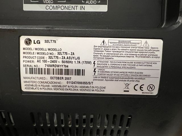 TV LG 32LT75 32”