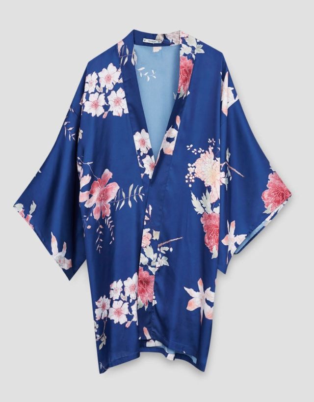 Kimono azul floral