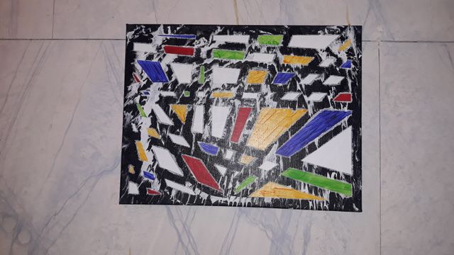 Pintura Abstrata Acrílico sobre Tela (45 x 35cm)