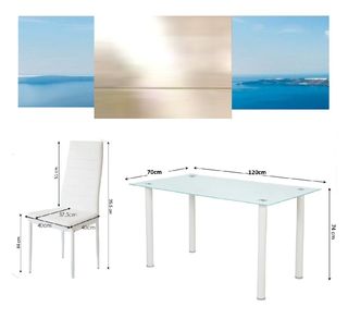 Oferta en caja! Mesa+4 sillas blancas o negras