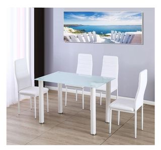 Oferta en caja! Mesa+4 sillas blancas o negras