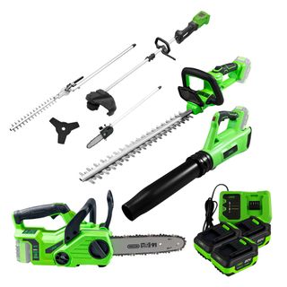 MOTOSIERRA + SOPLADOR+CORTASETOS+DESBROZADORA JBM