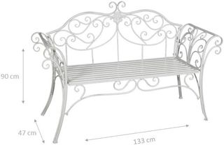 Biscottini Panchina da esterno ferro L133,5xPR47,5