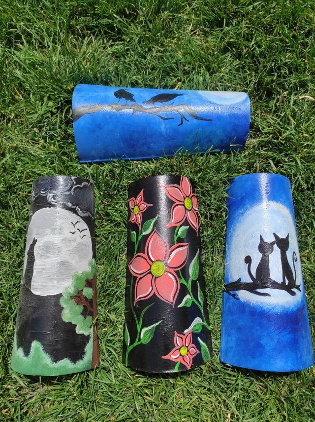 Tejas decorativas pintadas a mano