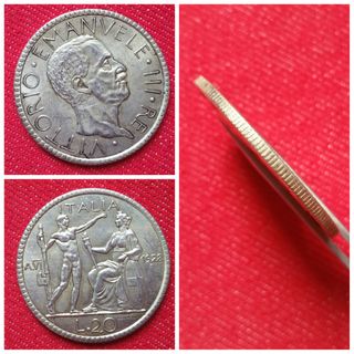 20 Lire 1928 - Vittorio Emanuele III Riproduzione