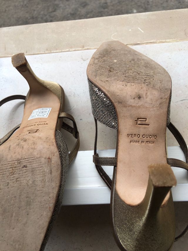 Scarpe donna eleganti color bronzo