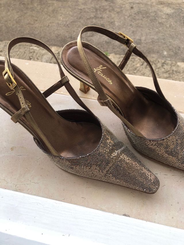 Scarpe donna eleganti color bronzo