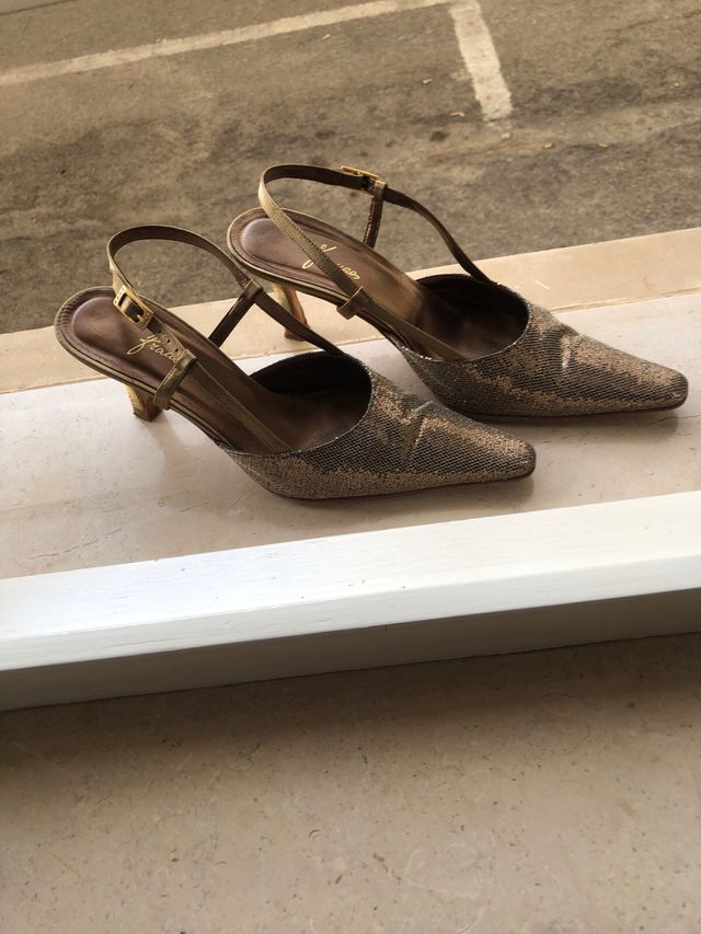 Scarpe donna eleganti color bronzo