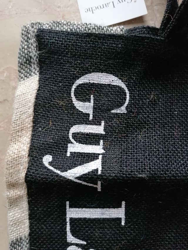 Borsa da mare 100% juta (nero/beige)