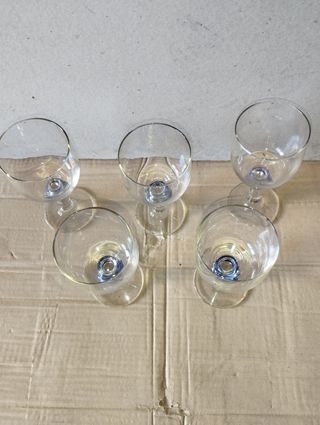 5 bicchieri in vetro decorato 