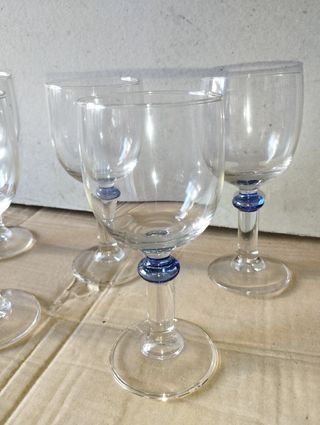 5 bicchieri in vetro decorato 