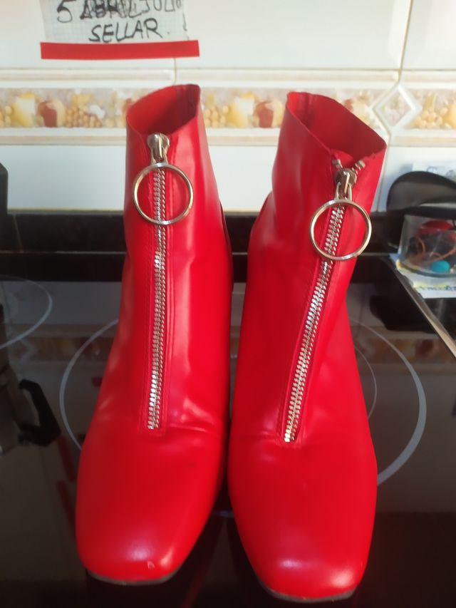 Botines rojo piel temporada Nuevo