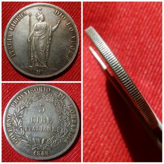 5 Lire 1848 Governo provvisorio - Riproduzione
