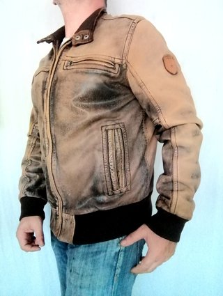 Bomber motera cuero auténtico Ossa XL Medidas indi