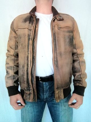 Bomber motera cuero auténtico Ossa XL Medidas indi
