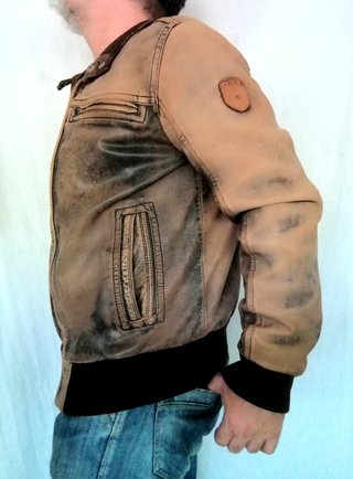 Bomber motera cuero auténtico Ossa XL Medidas indi