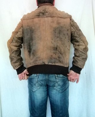 Bomber motera cuero auténtico Ossa XL Medidas indi