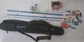 CAÑA DE PESCAR CARRETE SHIMANO Y APAREJOS PESCA