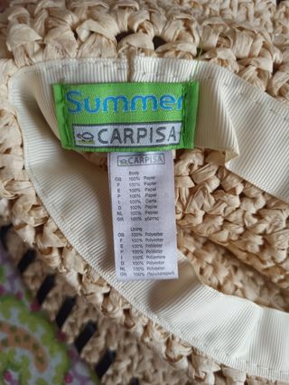 Cappello Carpisa in carta intrecciata