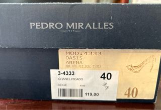 Zapatos de tacón camel y negro Pedro Miralles T.40