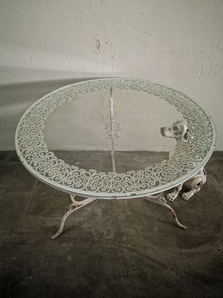 Mesa forja jardín. Vintage