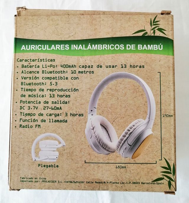Auriculares inalámbricos de bambu