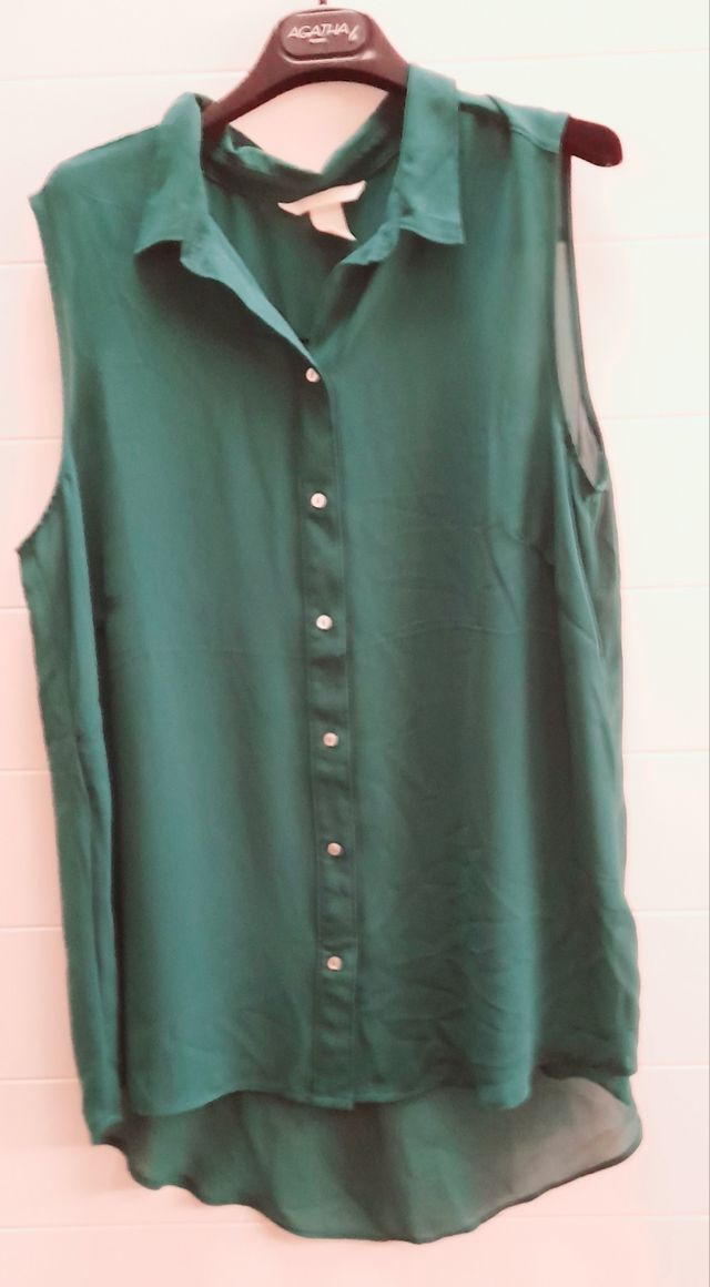 Camicetta blusa canotta verde