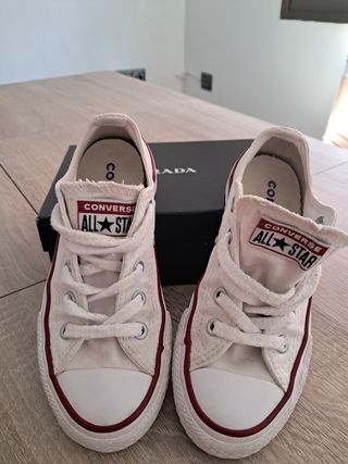 Zapatillas niño lona blancas vintage