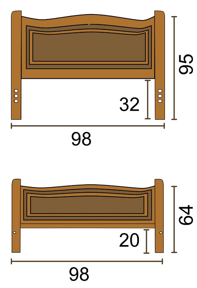 Cabecero y piecero cama individual