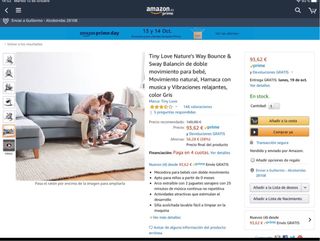 Hamaca,balancin bebe Tiny love mecedora cuna salón