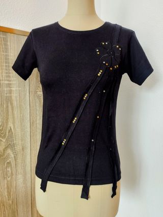 Camiseta Negra Talla S 36/38 🐈‍⬛ Gótico Emo Punk