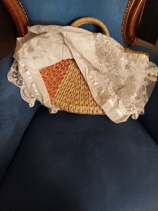 Borsa di paglia e pizzi